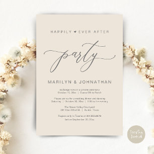 Happily Ever After Party Wedding Elopement Dinner Invitation