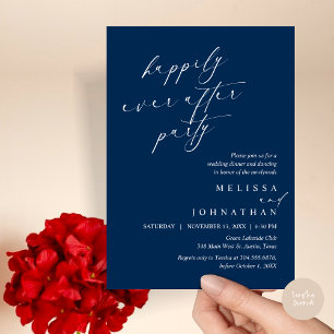 Happily Ever After Party, Wedding Elopement Dinner Invitation