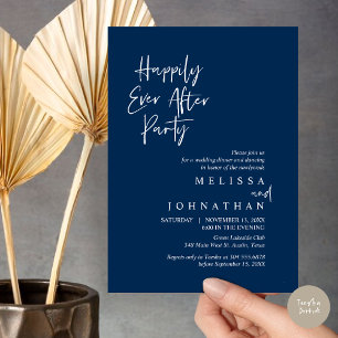 Happily Ever after Party, Wedding Elopement Dinner Invitation