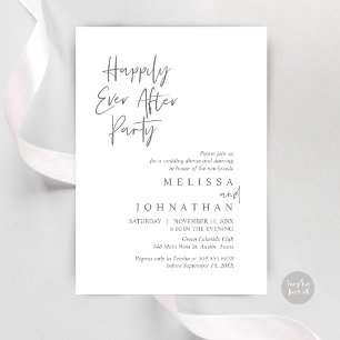 Happily Ever after Party, Wedding Elopement Dinner Invitation