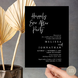 Happily Ever after Party, Wedding Elopement Dinner Invitation