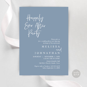 Happily Ever after Party, Wedding Elopement Dinner Invitation