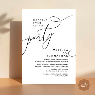 Happily Ever After Party Wedding Elopement Dinner Invitation