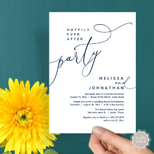 Happily Ever After Party Wedding Elopement Dinner Invitation