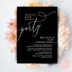 Happily Ever After Party Wedding Elopement Dinner Invitation