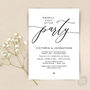 Happily Ever After Party Wedding Elopement Dinner Invitation