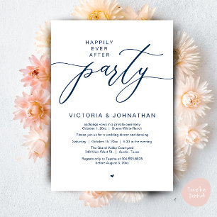 Happily Ever After Party Wedding Elopement Dinner Invitation