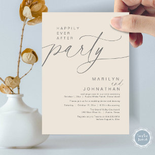 Happily Ever After Party Wedding Elopement Dinner Invitation