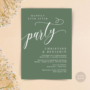 Happily Ever After Party, Wedding Elopement Invitation