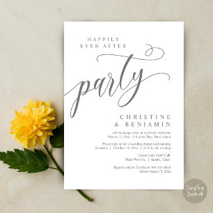 Happily Ever After Party, Wedding Elopement Invitation