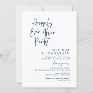 Happily Ever After Party, Wedding Elopement, Navy Invitation