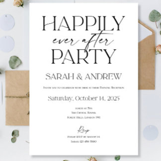 Happily Ever After Party Wedding Invitation Recept