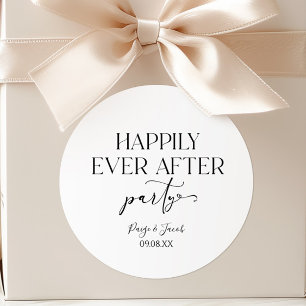 Happily Ever After Party Wedding Reception Classic Round Sticker