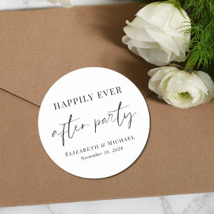 Happily Ever After Party Wedding Reception Classic Round Sticker
