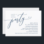 Happily Ever After Party Wedding Reception Dinner Invitation<br><div class="desc">Mark the beginning of your forever with elegance using our contemporary romantic navy blue theme wedding elopement celebration invitation card, "Happily Ever After Party". Perfect for couples extending their joyous occasion, this invitation exudes sophistication with a hint of playfulness, setting the stage for a memorable event. Adorned with a timeless...</div>