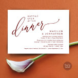Happily Ever After Party Wedding Reception Dinner Invitation<br><div class="desc">Mark the beginning of your forever with elegance using our modern contemporary classy burgundy wine red theme wedding elopement celebration invitation card, "Happily Ever After Party". Perfect for couples extending their joyous occasion, this invitation exudes sophistication with a hint of playfulness, setting the stage for a memorable event. Adorned with...</div>