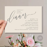 Happily Ever After Party Wedding Reception Dinner Invitation<br><div class="desc">Mark the beginning of your forever with elegance using our modern contemporary classy grey cream theme wedding elopement celebration invitation card, "Happily Ever After Party". Perfect for couples extending their joyous occasion, this invitation exudes sophistication with a hint of playfulness, setting the stage for a memorable event. Adorned with a...</div>