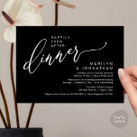 Happily Ever After Party Wedding Reception Dinner Invitation<br><div class="desc">Mark the beginning of your forever with elegance using our modern contemporary classy black white theme wedding elopement celebration invitation card, "Happily Ever After Party". Perfect for couples extending their joyous occasion, this invitation exudes sophistication with a hint of playfulness, setting the stage for a memorable event. Adorned with a...</div>