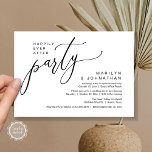 Happily Ever After Party Wedding Reception Dinner Invitation<br><div class="desc">Mark the beginning of your forever with elegance using our contemporary black and white theme wedding elopement celebration invitation card, "Happily Ever After Party". Perfect for couples extending their joyous occasion, this invitation exudes sophistication with a hint of playfulness, setting the stage for a memorable event. Adorned with a timeless...</div>