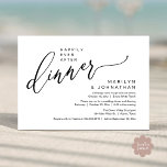 Happily Ever After Party Wedding Reception Dinner Invitation<br><div class="desc">Mark the beginning of your forever with elegance using our contemporary black and white theme wedding elopement celebration invitation card, "Happily Ever After Party". Perfect for couples extending their joyous occasion, this invitation exudes sophistication with a hint of playfulness, setting the stage for a memorable event. Adorned with a timeless...</div>