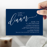Happily Ever After Party Wedding Reception Dinner Invitation<br><div class="desc">Mark the beginning of your forever with elegance using our contemporary modern classy navy blue theme wedding elopement celebration invitation card, "Happily Ever After Party". Perfect for couples extending their joyous occasion, this invitation exudes sophistication with a hint of playfulness, setting the stage for a memorable event. Adorned with a...</div>