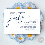 Happily Ever After Party Wedding Reception Dinner Invitation<br><div class="desc">Mark the beginning of your forever with elegance using our contemporary navy blue theme wedding elopement celebration invitation card, "Happily Ever After Party". Perfect for couples extending their joyous occasion, this invitation exudes sophistication with a hint of playfulness, setting the stage for a memorable event. Adorned with a timeless modern...</div>