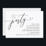 Happily Ever After Party Wedding Reception Dinner Invitation<br><div class="desc">Mark the beginning of your forever with elegance using our contemporary black and white theme wedding elopement celebration invitation card, "Happily Ever After Party". Perfect for couples extending their joyous occasion, this invitation exudes sophistication with a hint of playfulness, setting the stage for a memorable event. Adorned with a timeless...</div>