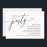 Happily Ever After Party Wedding Reception Dinner Invitation<br><div class="desc">Mark the beginning of your forever with elegance using our contemporary black and white theme wedding elopement celebration invitation card, "Happily Ever After Party". Perfect for couples extending their joyous occasion, this invitation exudes sophistication with a hint of playfulness, setting the stage for a memorable event. Adorned with a timeless...</div>