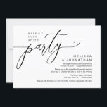 Happily Ever After Party Wedding Reception Dinner Invitation<br><div class="desc">Mark the beginning of your forever with elegance using our contemporary black and white theme wedding elopement celebration invitation card, "Happily Ever After Party". Perfect for couples extending their joyous occasion, this invitation exudes sophistication with a hint of playfulness, setting the stage for a memorable event. Adorned with a timeless...</div>