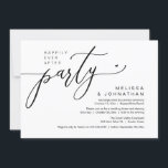 Happily Ever After Party Wedding Reception Dinner Invitation<br><div class="desc">Mark the beginning of your forever with elegance using our contemporary black and white theme wedding elopement celebration invitation card, "Happily Ever After Party". Perfect for couples extending their joyous occasion, this invitation exudes sophistication with a hint of playfulness, setting the stage for a memorable event. Adorned with a timeless...</div>