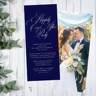 Happily Ever After Party Wedding Reception Elegant Invitation