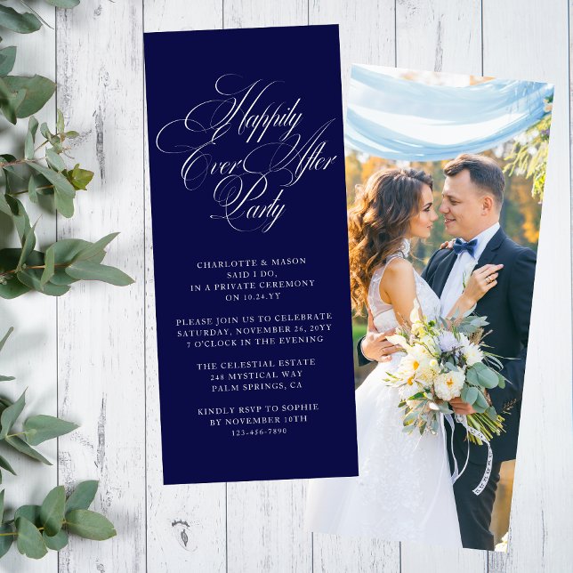 Happily Ever After Party Wedding Reception Elegant Invitation (Creator Uploaded)