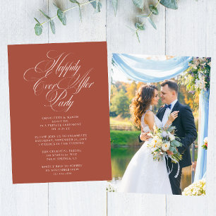 Happily Ever After Party Wedding Reception Elegant Invitation