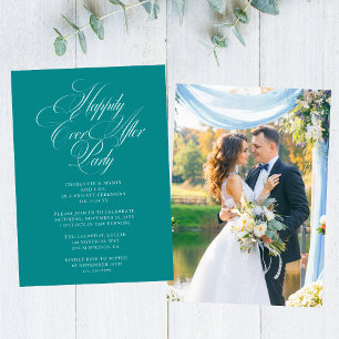 Happily Ever After Party Wedding Reception Elegant Invitation