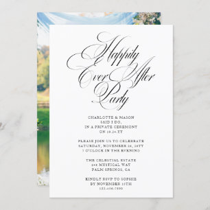 Happily Ever After Party Wedding Reception Elegant Invitation