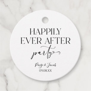 Happily Ever After Party Wedding Reception Favour Tags