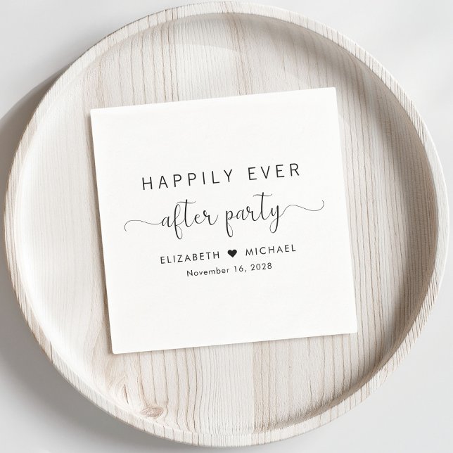 Happily Ever After Party Wedding Reception Napkin (Creator Uploaded)