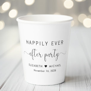 Happily Ever After Party Wedding Reception Paper Cups