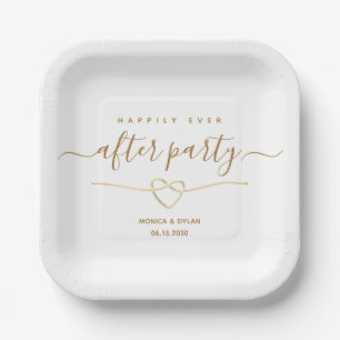 Happily Ever After Party Wedding Reception Paper Plate