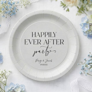 Happily Ever After Party Wedding Reception Paper Plate