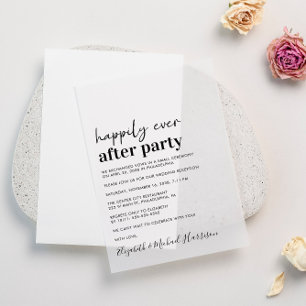 Happily Ever After Party Wedding Reception Vellum Invitations