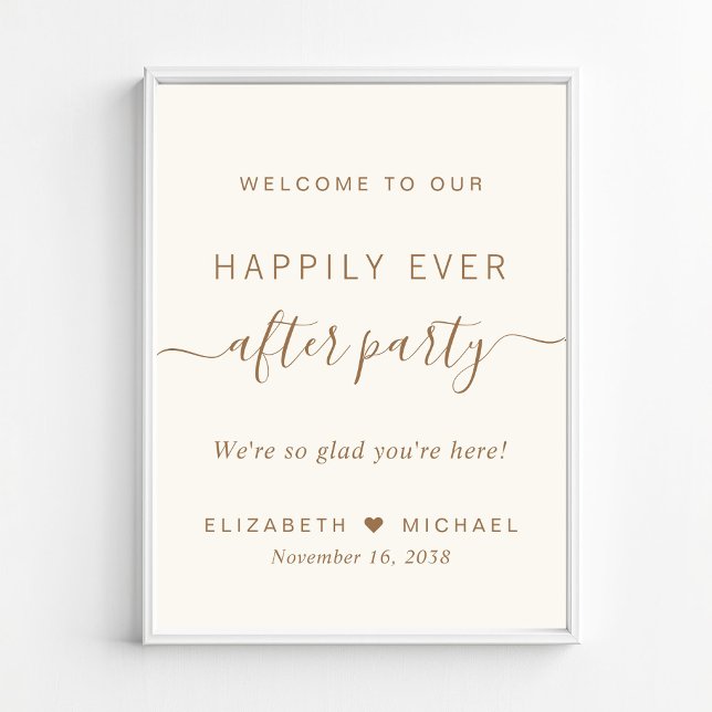 Happily Ever After Party Wedding Reception Welcome Poster (Happily Ever After Party Wedding Reception Welcome Poster)