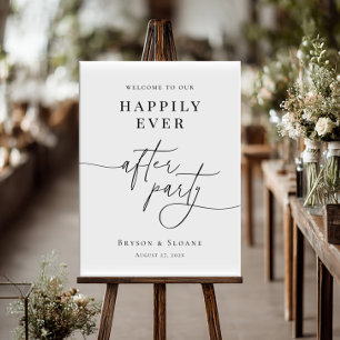 Happily Ever After Party Welcome wedding Poster