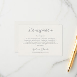 Happily Ever After Pearl Silver Honeymoon Fund Enclosure Card