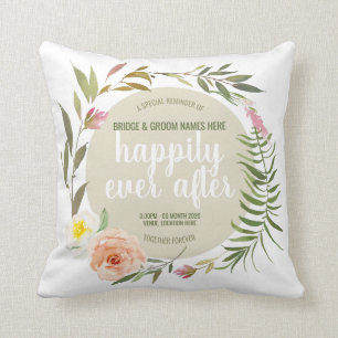 Happily Ever After - Personalised Wedding Bouquet Cushion