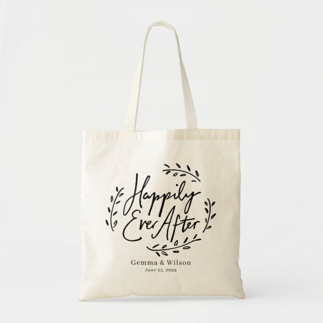 Happily Ever After Personalised Wedding Tote Bag (Front)