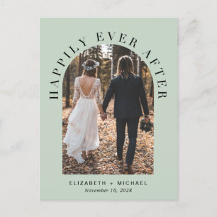 Happily Ever After Photo Arch Wedding Reception Announcement Postcard