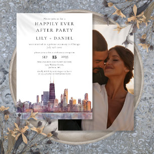 Happily Ever After Photo Chicago Wedding Invitation