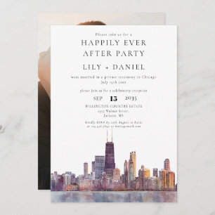 Happily Ever After Photo Chicago Wedding Invitation