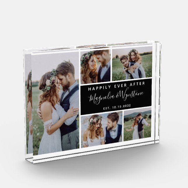 Happily Ever After Photo Collage Wedding Keepsake (Left)